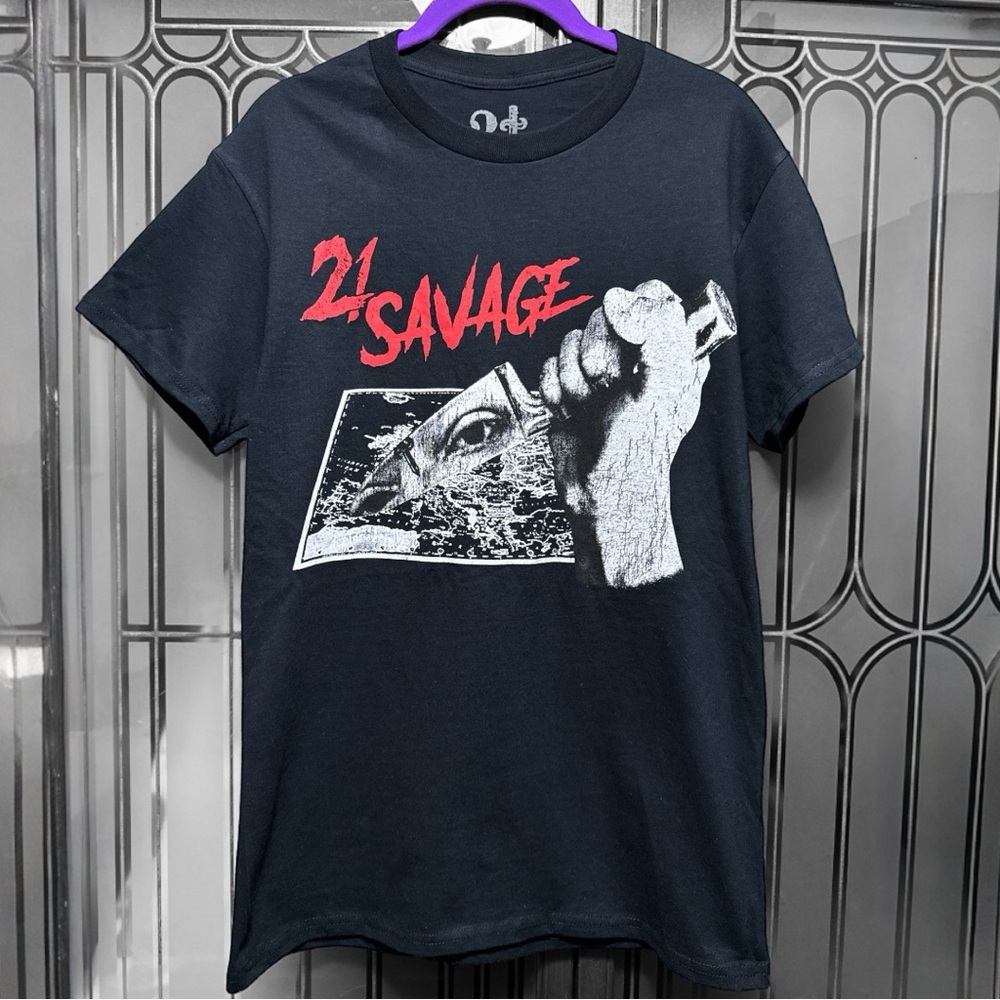 New 21 Savage Unisex Small Graphic Band T-Shirt